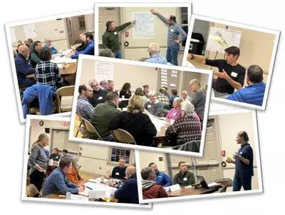 photo of residents discussing
